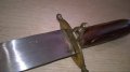 Стар нож индия-30см-дърво/метал/месинг-внос швеицария, снимка 9