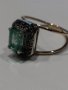 Стар античен дамски златен пръстен,с изумруд и диаманти, снимка 7