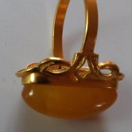 Дамски руски пръстен с натурален кехлибар, снимка 7 - Пръстени - 16756765