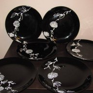 Комплект чаши и чинии в черно и бяло, снимка 9 - Декорация за дома - 17925071