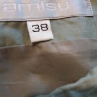 Дам.пола-"AMISU"-/лен/,цвят-св.резеда зелена. Закупена от Италия., снимка 7 - Поли - 21942690