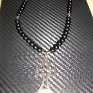 Уникално колие оникс с кръст, снимка 1 - Колиета, медальони, синджири - 10459155