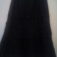 Черна ленена пола със средна дължина., снимка 1 - Поли - 10870644
