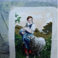 Младата овчарка  гоблен 1 към 1  , снимка 2 - Гоблени - 20931966