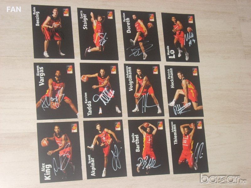 Картички с ОРИГИНАЛНИ автографи на баскетболисти от националния отбор на Германия, снимка 1