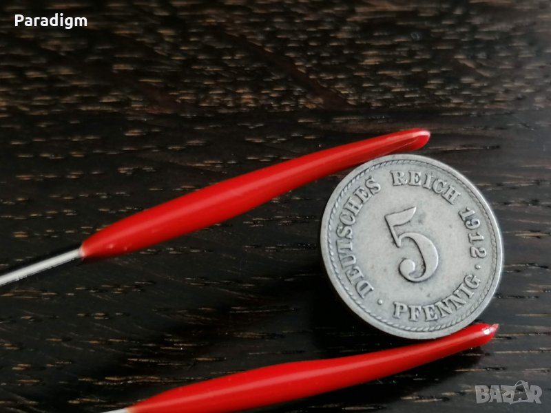 Райх монета - Германия - 5 пфенига | 1912г.; серия F, снимка 1