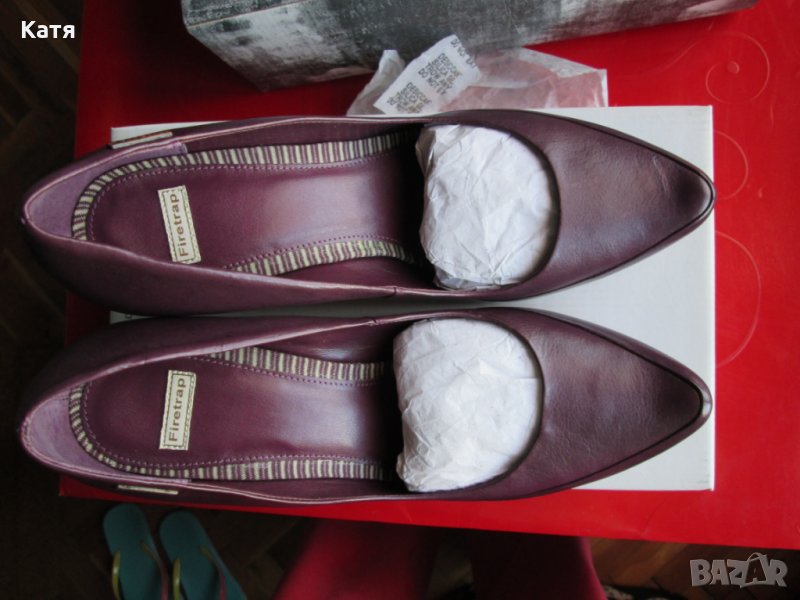 Нови обувки със шарен ток Firetrap в лилаво, кожа н.39, снимка 1