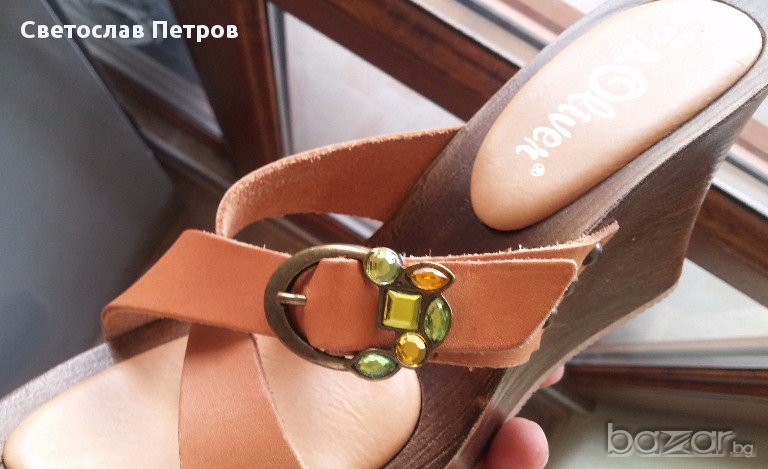 Дамски сандали S.Oliver 38 номер,естествена кожа.Стелка 25,5см, снимка 1