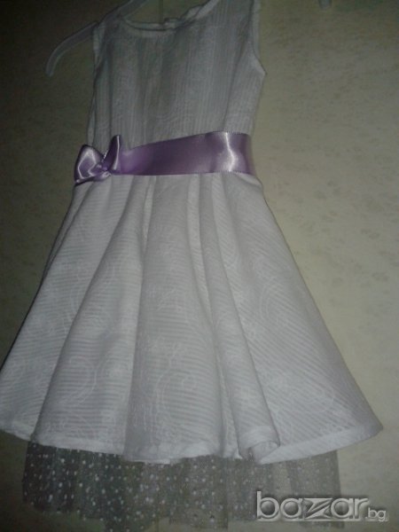 Детска бяла памучна рокля, снимка 1