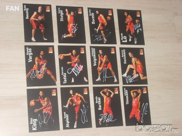 Картички с ОРИГИНАЛНИ автографи на баскетболисти от националния отбор на Германия, снимка 1 - Фен артикули - 21061556