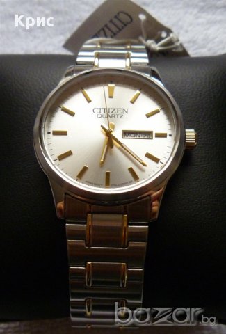 Нов ръчен часовник Цитизен, златни елементи, Citizen Watch BF0614-90A, еластична верижка, снимка 14 - Мъжки - 9068336