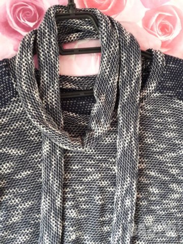 Дамска блуза меланж с шал, снимка 6 - Блузи с дълъг ръкав и пуловери - 23119255