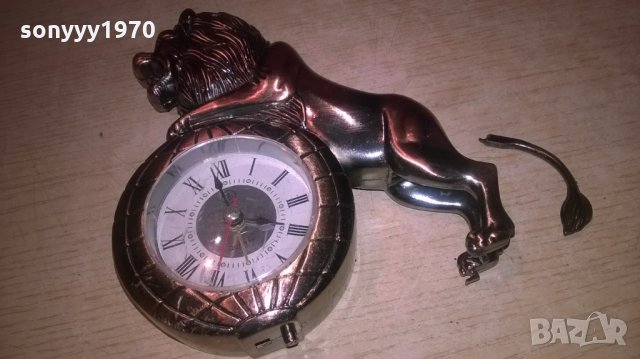 метален лъв-запалка/часовник-15х15х5см-внос швеция, снимка 3 - Колекции - 25526709