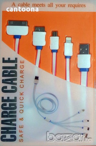 USB зарядно 4 в 1 - IPhone 4, iPhone 6, micro USB, data cable micro USB, снимка 1 - Калъфи, кейсове - 13519073