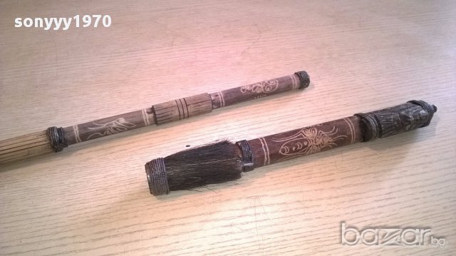 Древно африканско оръжие с стрела-бамбук-резба-внос швеицария, снимка 12 - Антикварни и старинни предмети - 17502328