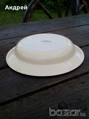 Емайлирана чиния,паница, снимка 4 - Антикварни и старинни предмети - 18896268