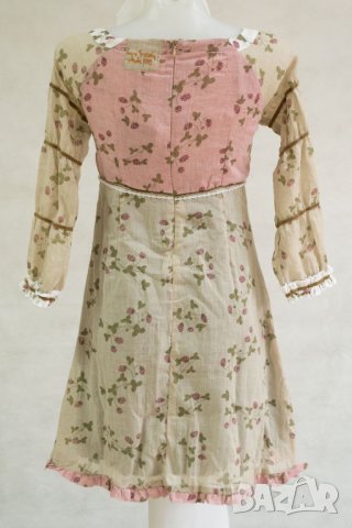 Памучна рокля в сиво с флорален принт марка Ian Mosh - XS, снимка 4 - Рокли - 22758888