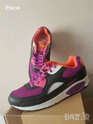 Дамски спортни обувки, маратонки в лилав, бял и черен цвят - нови - 38 и 39 номер, снимка 3 - Маратонки - 24531015