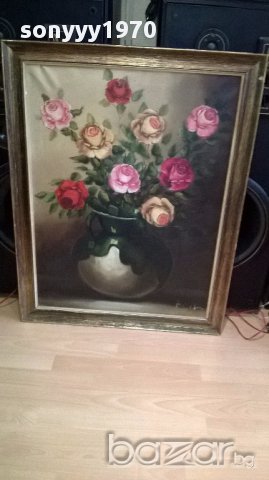 Hhijll-огромна испанска картина 92/71см-внос канарите, снимка 11 - Антикварни и старинни предмети - 16069640