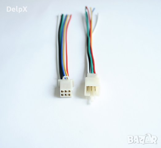 Автомобилен кабел за касетофон с накрайници 6pin(м)/6pin(ж) 0,2m 12V, снимка 1 - Аксесоари и консумативи - 23359044