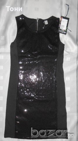 Черна рокля с пайети за парти марка H&M Divided размер S