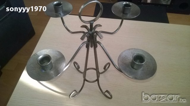 Голям метален свещник-36/36см-внос швеицария, снимка 11 - Антикварни и старинни предмети - 13487854