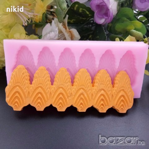 6 борчета ред канд борд силиконов молд форма декорация торта фондан украса шоколад 