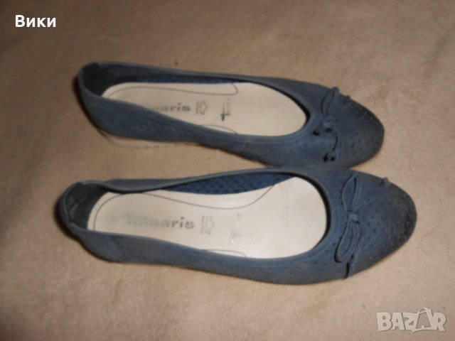 Кожени балеринки в синьо  Tamaris, снимка 7 - Дамски ежедневни обувки - 23039094