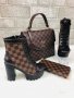 Дамски боти чанта и портмоне Louis Vuitton черно код178, снимка 1 - Дамски боти - 24321867