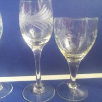 Три вида по четири чаши за концентрат стъклени от едно време, снимка 12 - Чаши - 24084318