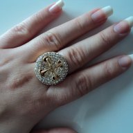 ХИТ! ПРОМО! Златист пръстен с елементи Сваровски, снимка 4 - Пръстени - 18476002