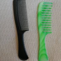 Нов комплект от 2 броя гребени за коса с широки и тесни зъбци в черно и зелено, снимка 14 - Аксесоари за коса - 21577378