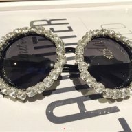 Слънчеви очила бижу кръгли с кристали, снимка 1 - Слънчеви и диоптрични очила - 14744273