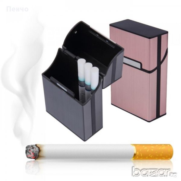 Кутия табакера за цигари за 80 мм, метална кутия с магнитен капак, снимка 1