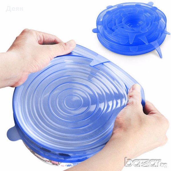 1720 Силиконови капаци за съдове - комплект 6 броя, снимка 1