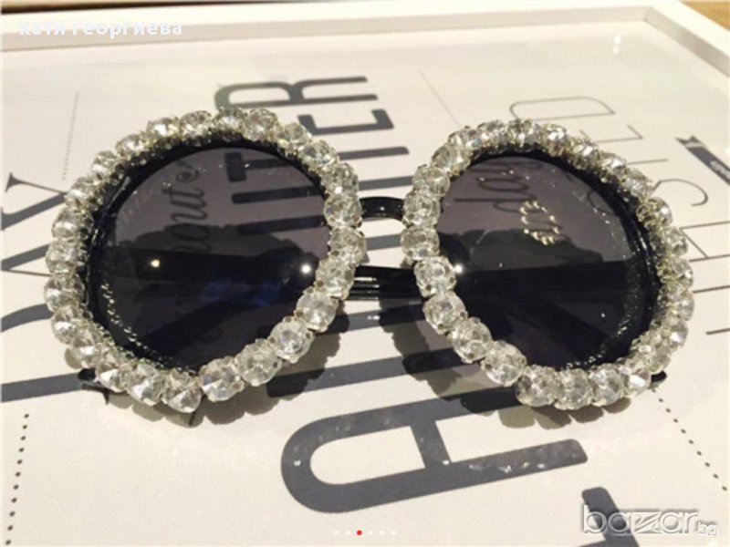 Слънчеви очила бижу кръгли с кристали, снимка 1
