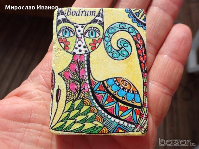  каменен магнит Котка от Бодрум , снимка 1