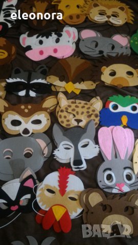 Ръчно изработени маски на животни от филц, снимка 15 - Други - 23427745