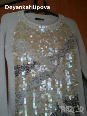 Дамска  блуза трико и паети-  N42 MARIELLA ROSATI, снимка 2 - Блузи с дълъг ръкав и пуловери - 22391345