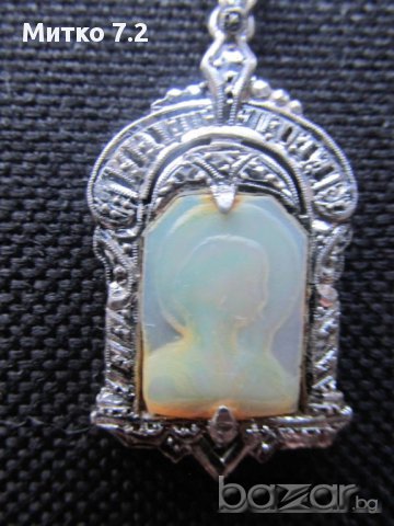 сребърен медальон със седеф, снимка 2 - Колиета, медальони, синджири - 17207527