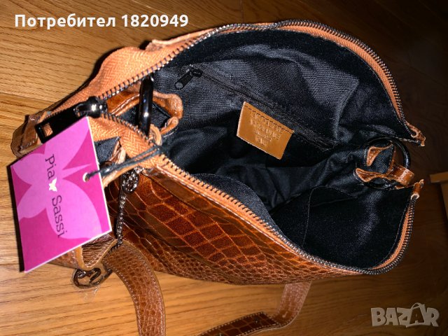 Нова дамска чанта, естествена кожа Pia Sassi Italy, снимка 5 - Чанти - 26145724
