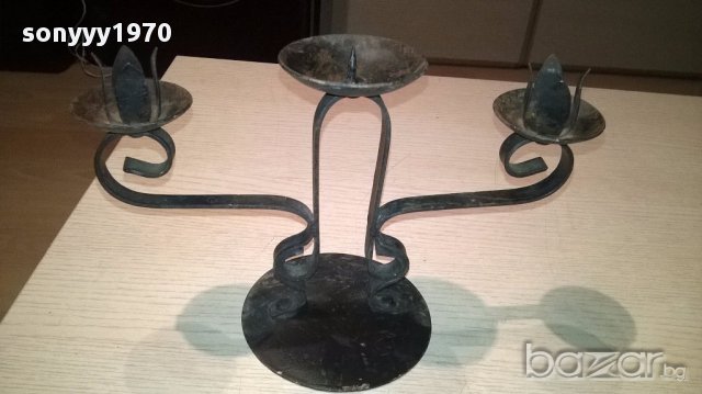 Метален свещник за 3 свещи-25/17/12см-внос швеицария