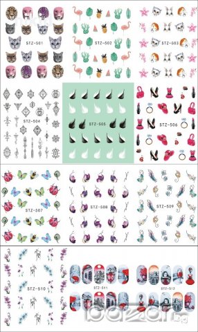 зайче фламинго кактус мода слайдери Ваденки татос водни стикери маникюр нокти декорация, снимка 2 - Други - 21108459