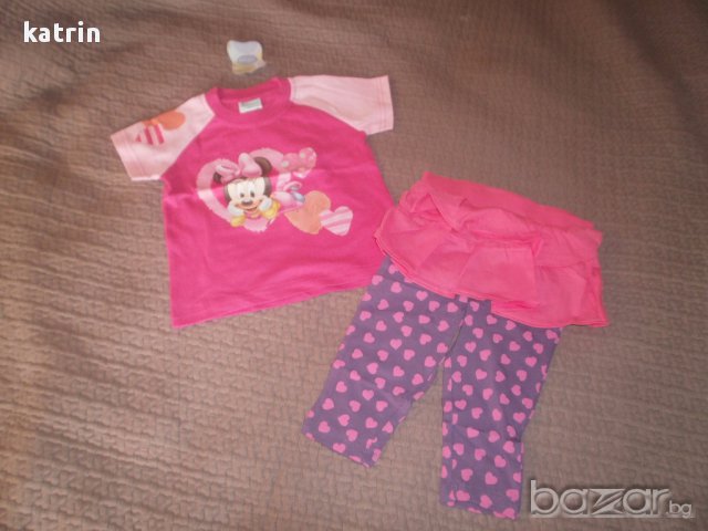 Нови лотове блузка Дисни и панталонки/клинче Джордж за 9-12 и 12-18м, снимка 3 - Комплекти за бебе - 14363555