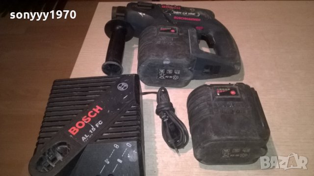bosch перфоратор на 24в с зарядно и 2 яки батерии, снимка 3 - Бормашини - 23598636