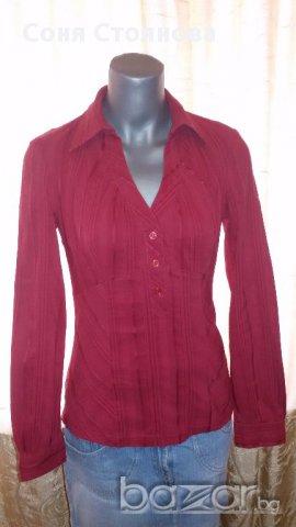 Дамска риза червена Некст дълъг ръкав, снимка 1 - Ризи - 15682343