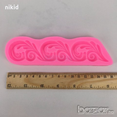 извити завъртулки вълни молд форма борд кант силиконова за декор украса торта фондан шоколад др, снимка 3 - Форми - 18599832