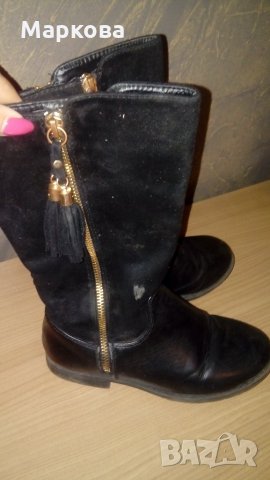 Ботушки за момиченце кожа и велур, снимка 1