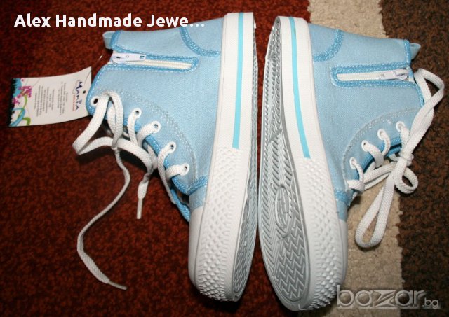 Номер 31. Нови /с етикет/ високи кецове от плат, снимка 3 - Детски гуменки - 18026421