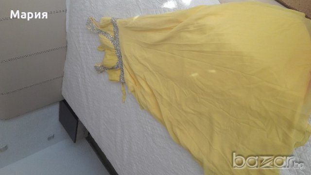 Бална рокля жълта с връзка корсет, снимка 5 - Рокли - 20563499